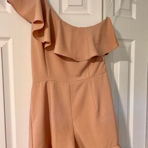 JOA One shoulder romper jumper playsuit- blush pink